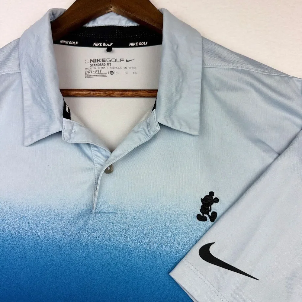 Nike Golf Disney Parks Mickey Mouse Dri-FIT Polo Men's XL Blue
